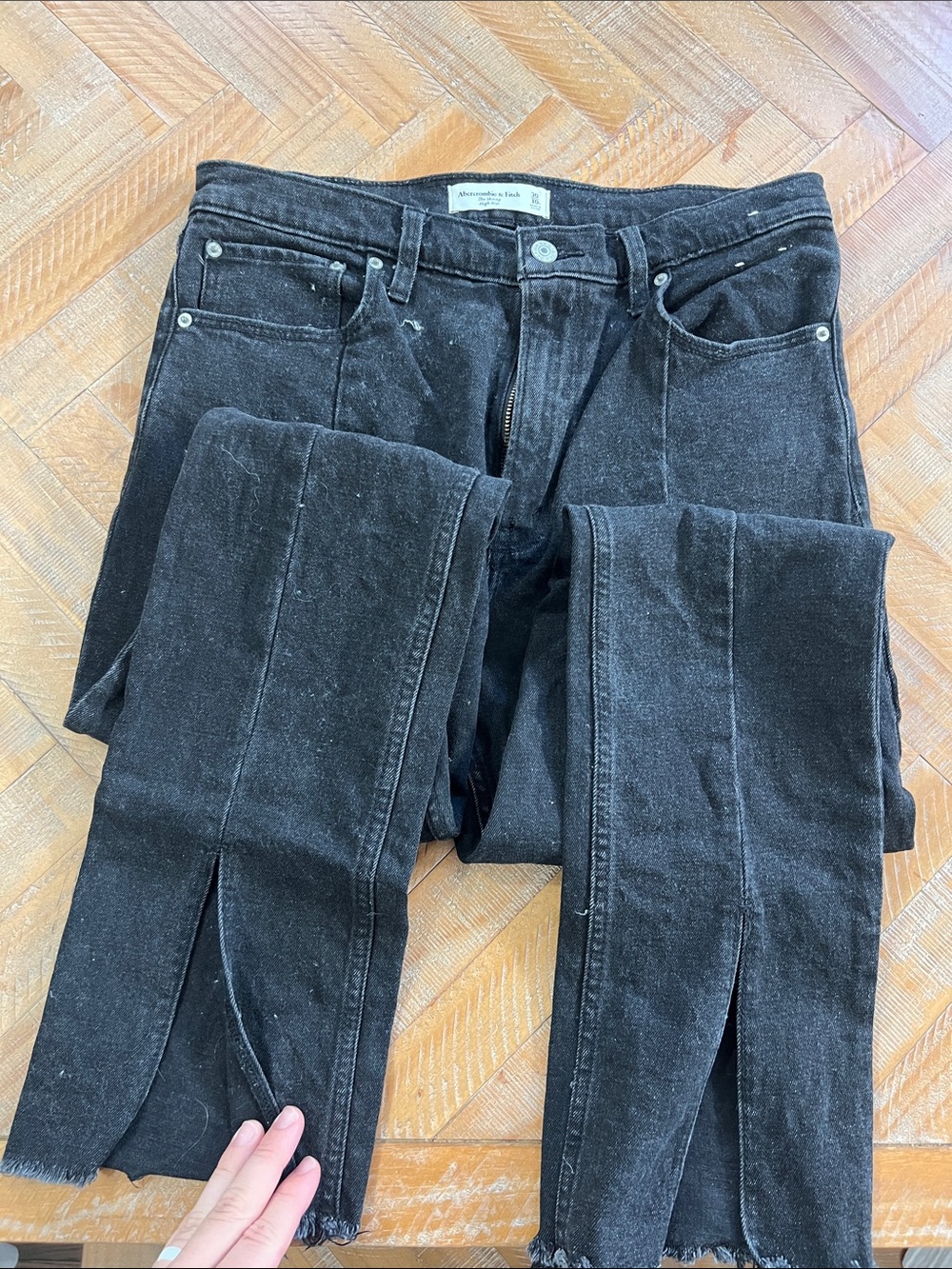 Black Split Hem Jeans Abercrombie & Fitch